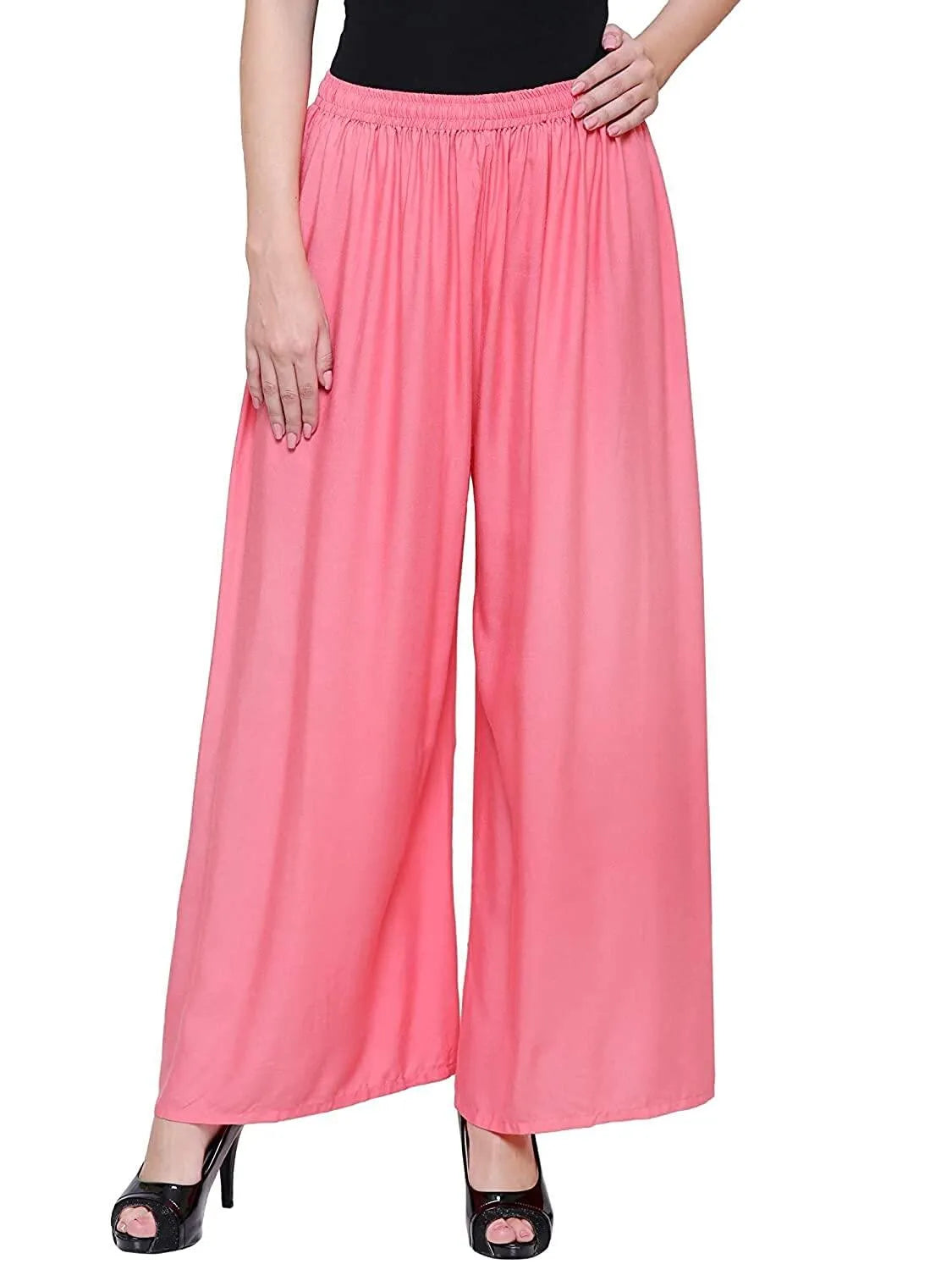 ⭐Pack of 2⭐Pure Soft Viscose Rayon Palazzo Pants for Women