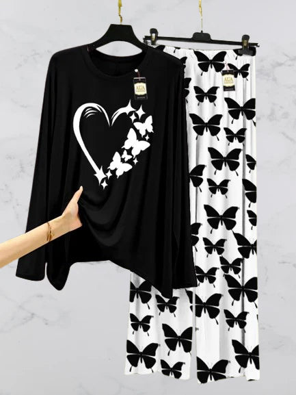 Peach Women Printed Night Suit Set