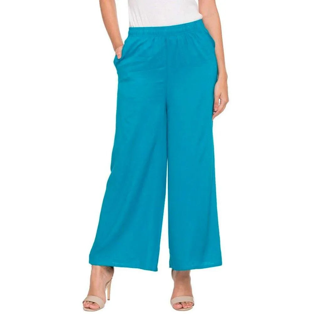 ⭐Pack of 2⭐Pure Soft Viscose Rayon Palazzo Pants for Women