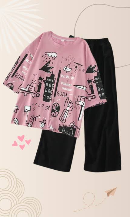 T-Shirt and Trouser Set for Women & Girls