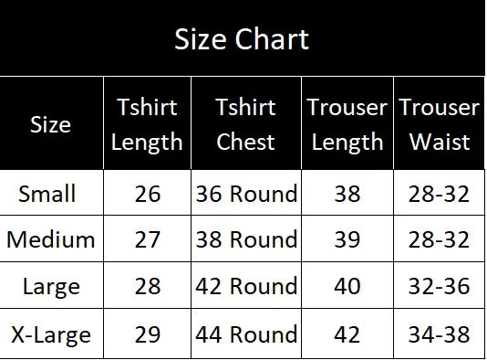 New Trendy Black & White T-shirt & Trouser Printed Tracksuit