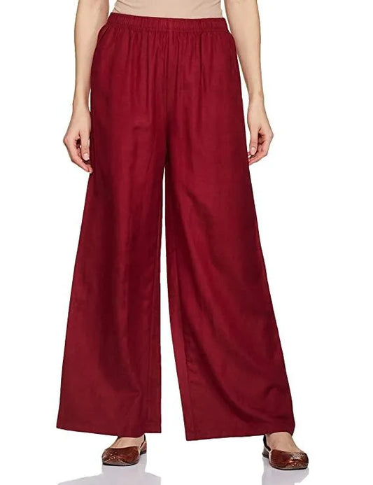 ⭐Pack of 2⭐Pure Soft Viscose Rayon Palazzo Pants for Women