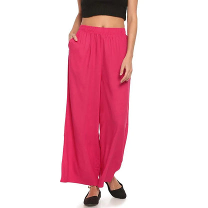 ⭐Pack of 2⭐Pure Soft Viscose Rayon Palazzo Pants for Women